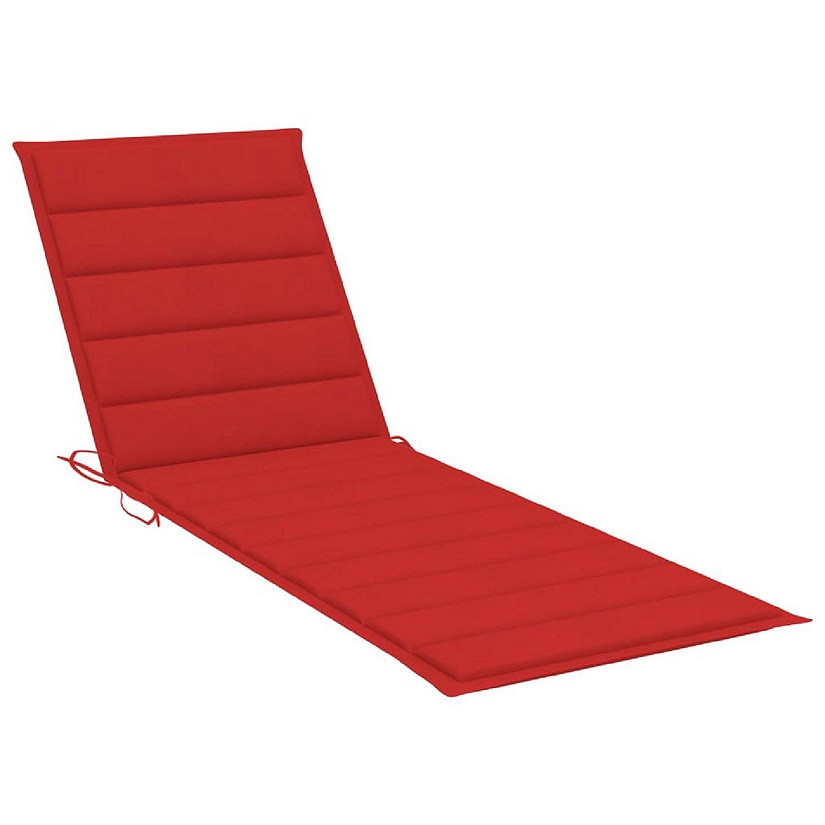 vidaXL Sun Lounger Cushion Red 78.7"x23.6"x1.2" Oxford Fabric Image