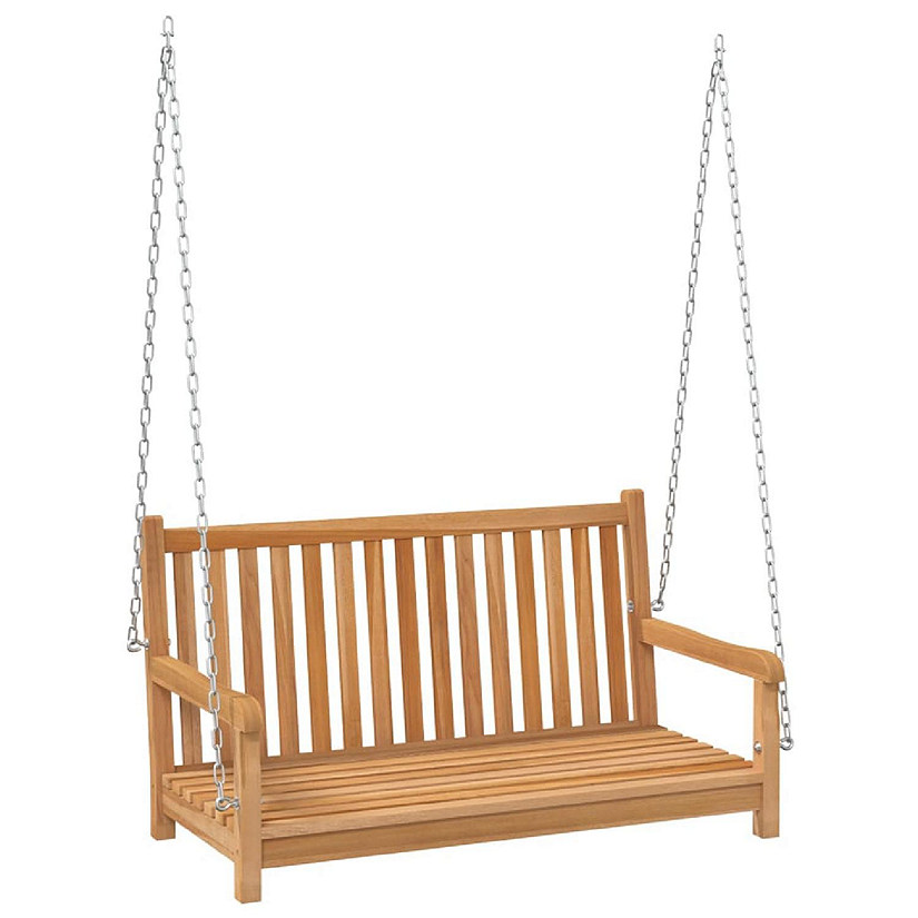 vidaXL Swing Bench Solid Teak Wood 44.9"x23.6"x25.2" Oriental Trading