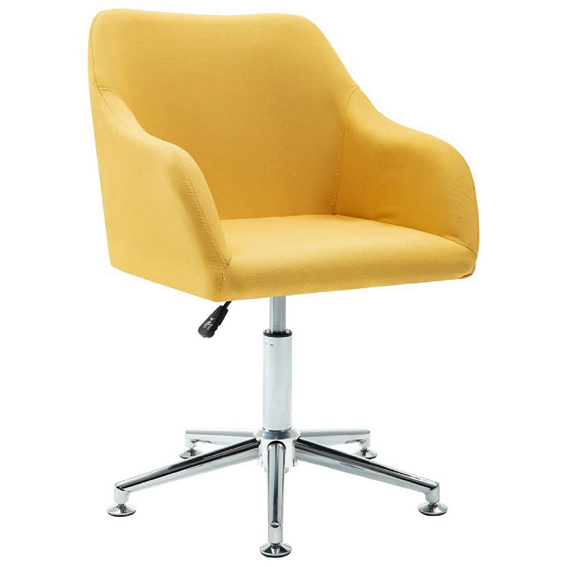 vidaXL Swivel Dining Chair Yellow Fabric Image