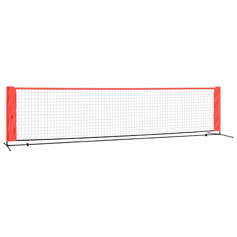vidaXL Tennis Net Black and Red 157.5"x39.4"x34.3" Polyester Image