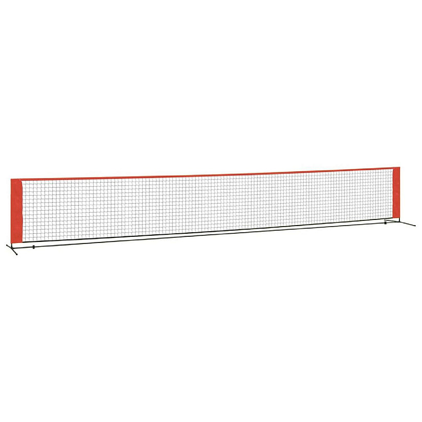 vidaXL Tennis Net Black and Red 236.2"x39.4"x34.3" Polyester Image