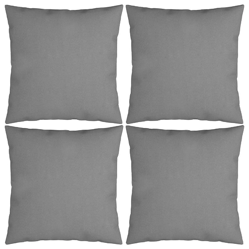 vidaXL Throw Pillows 4 pcs Gray 15.7"x15.7" Fabric Image