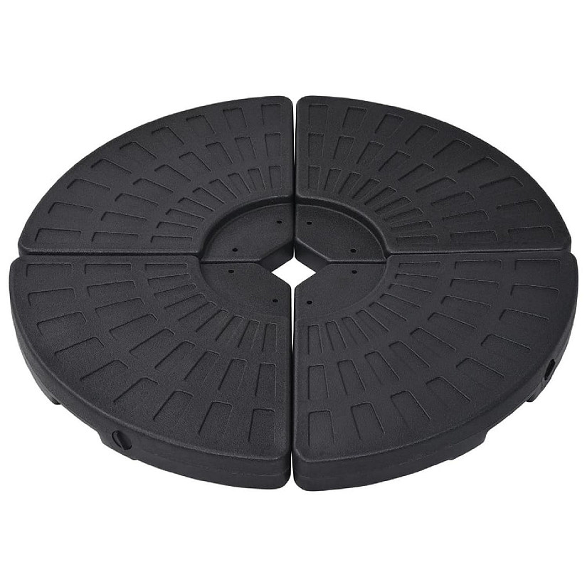 vidaXL Umbrella Base Fan-shaped 4 pcs Black Image