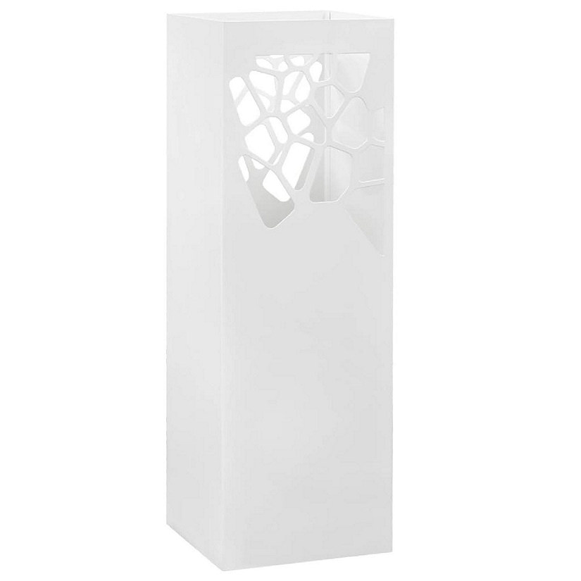 vidaXL Umbrella Stand Stones Steel White Image