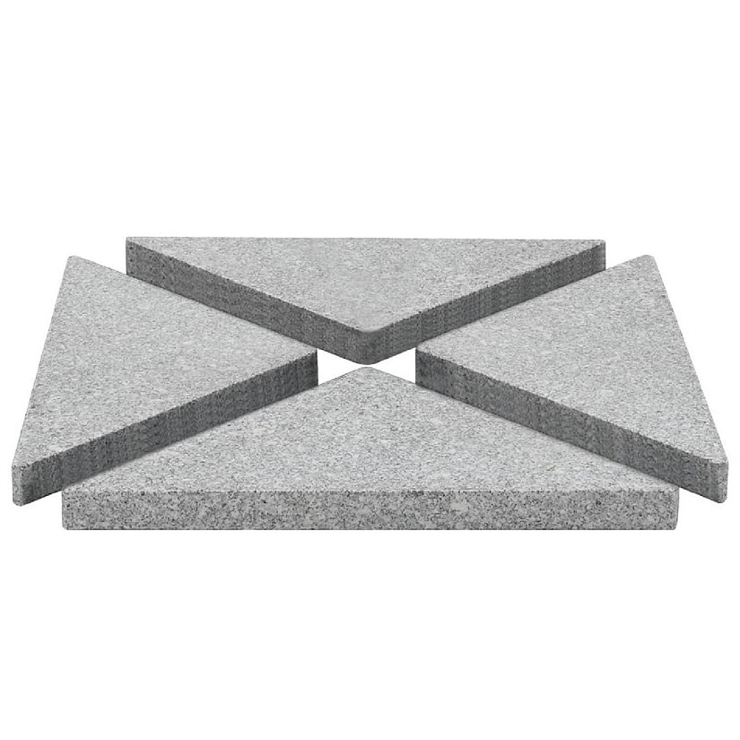 vidaXL Umbrella Weight Plates 4 pcs Gray Granite Triangular 132.3 lb Image