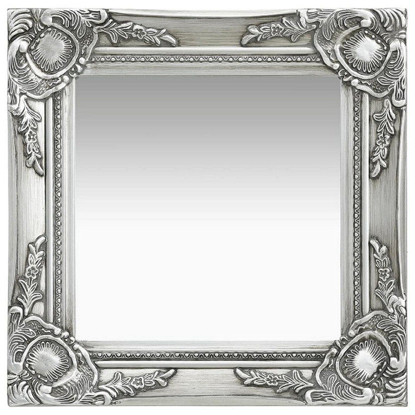 vidaXL Wall Mirror Baroque Style 15.7"x15.7"Silver Image