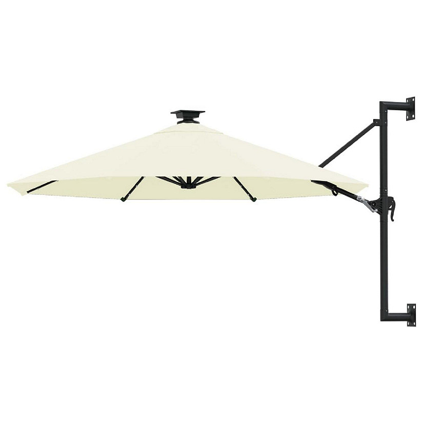 Gom honderd Chemicaliën vidaXL Wall-mounted Parasol with LEDs and Metal Pole 118.1" Sand | Oriental  Trading