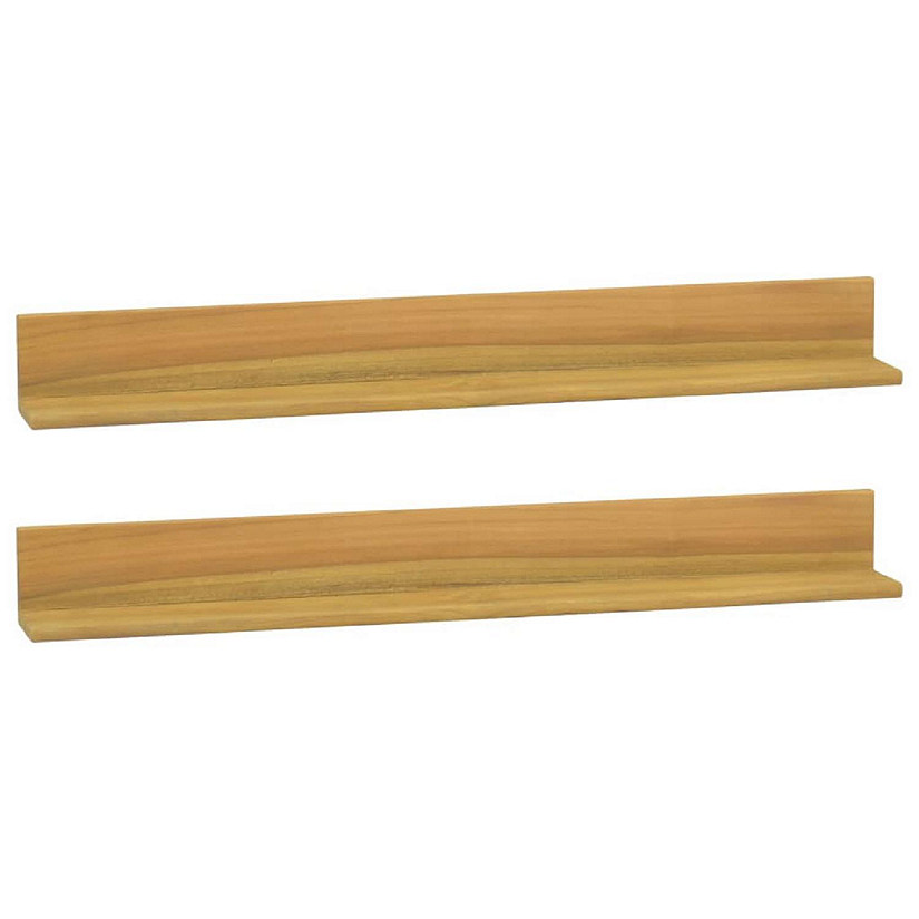 vidaXL Wall Shelves 2 pcs 35.4"x3.9"x3.9" Solid Wood Teak Image
