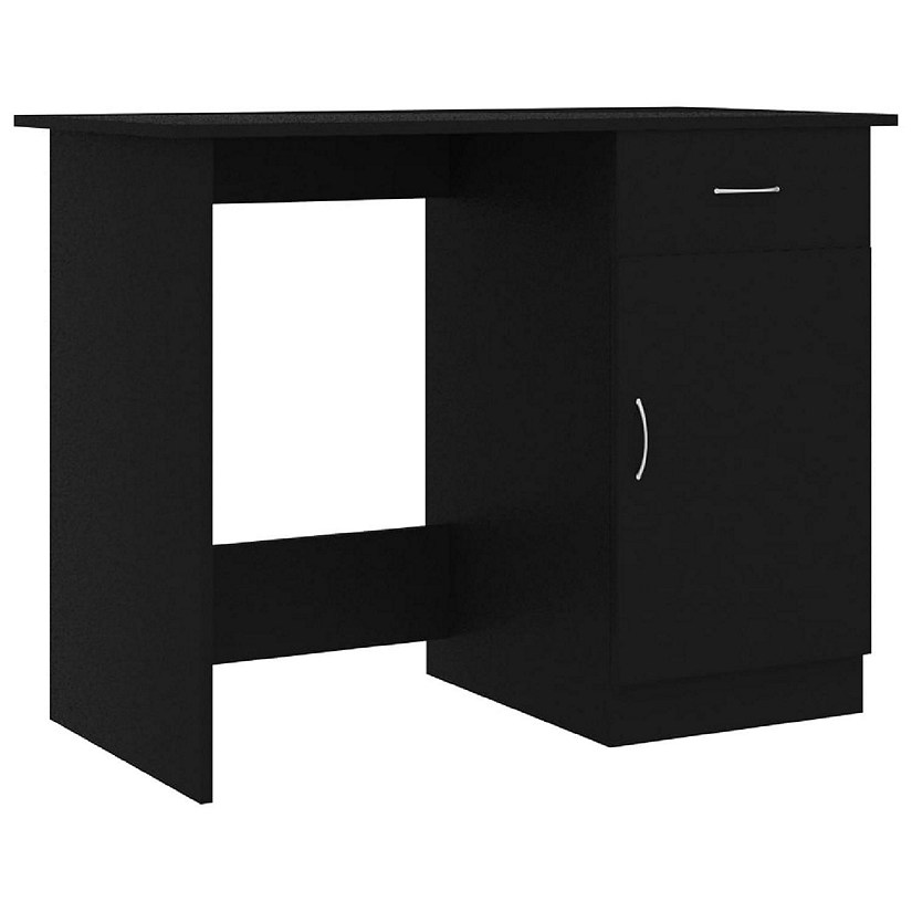 vidaXL Writing Desk Black 39.4"x19.7"x29.9" Engineered Wood Image