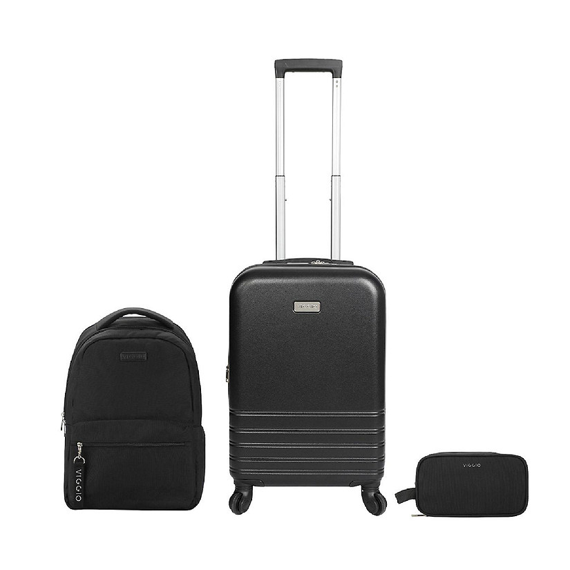 Viggio 3-Piece Black Luggage Set Image