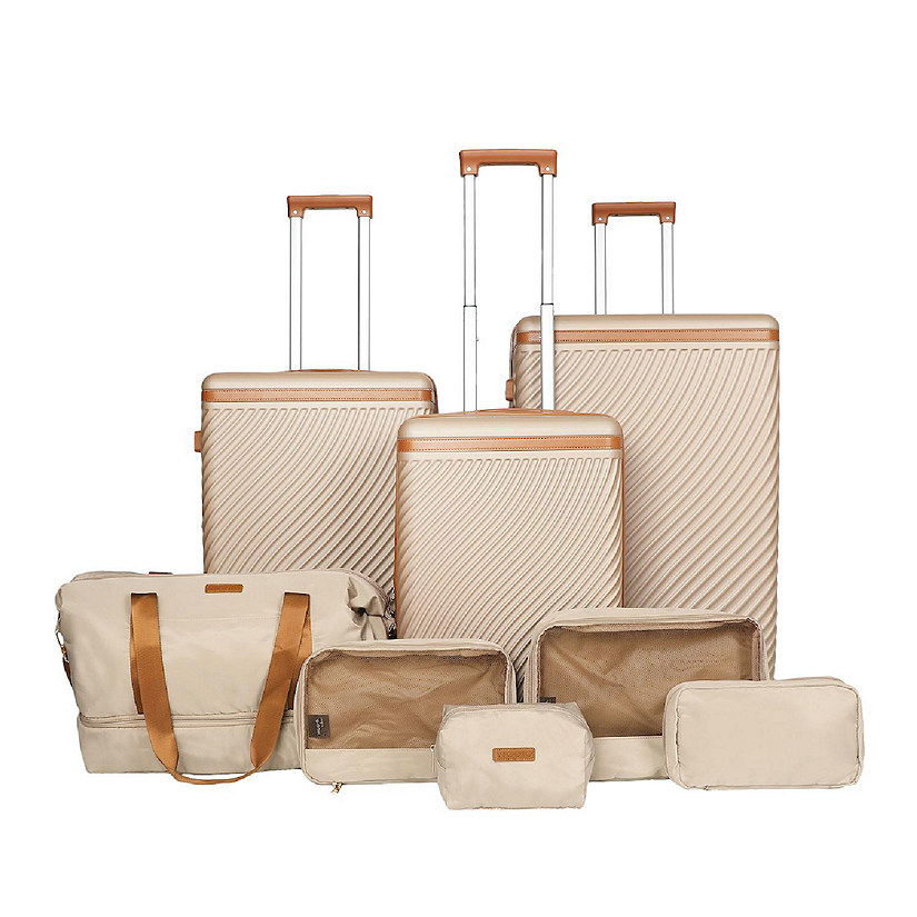 Viggio 8-Piece Packing Cube Brown Luggage Set Image