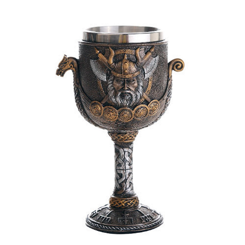 Viking Ship Chalice Goblet Wine Cup Image