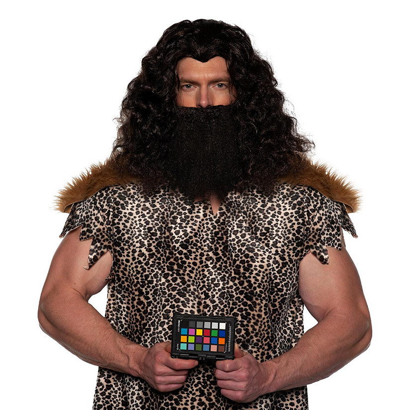 Viking Wig & Beard Adult Costume Set  Black Image