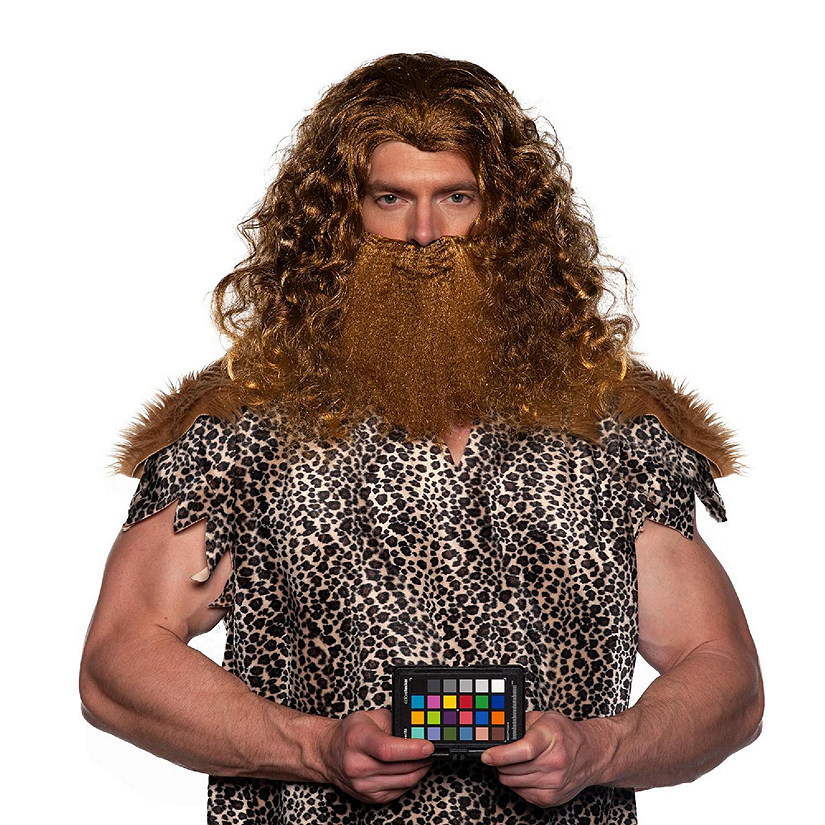 Viking Wig & Beard Adult Costume Set  Brown Image