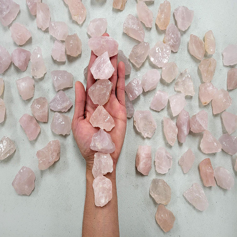 Vinacrystals 1/2 LB Rough Rose Quartz Crystals Image