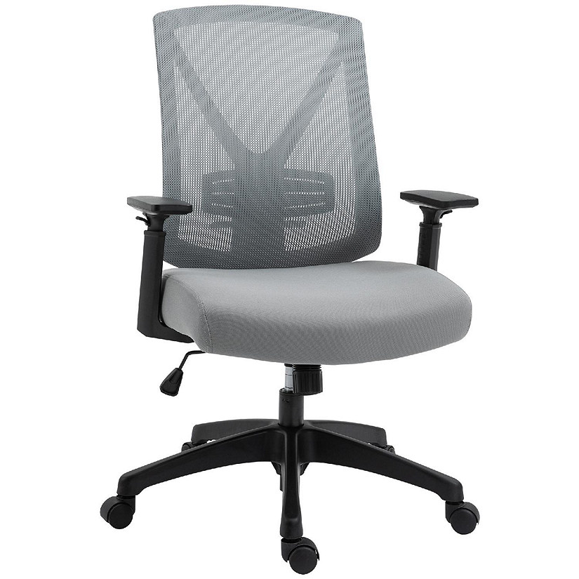 Vinsetto Ergonomic Mesh Office Chair with Lumbar Back Support Swivel  Rocking Computer Chair with Adjustable Height and Armrests for Home Office  Grey