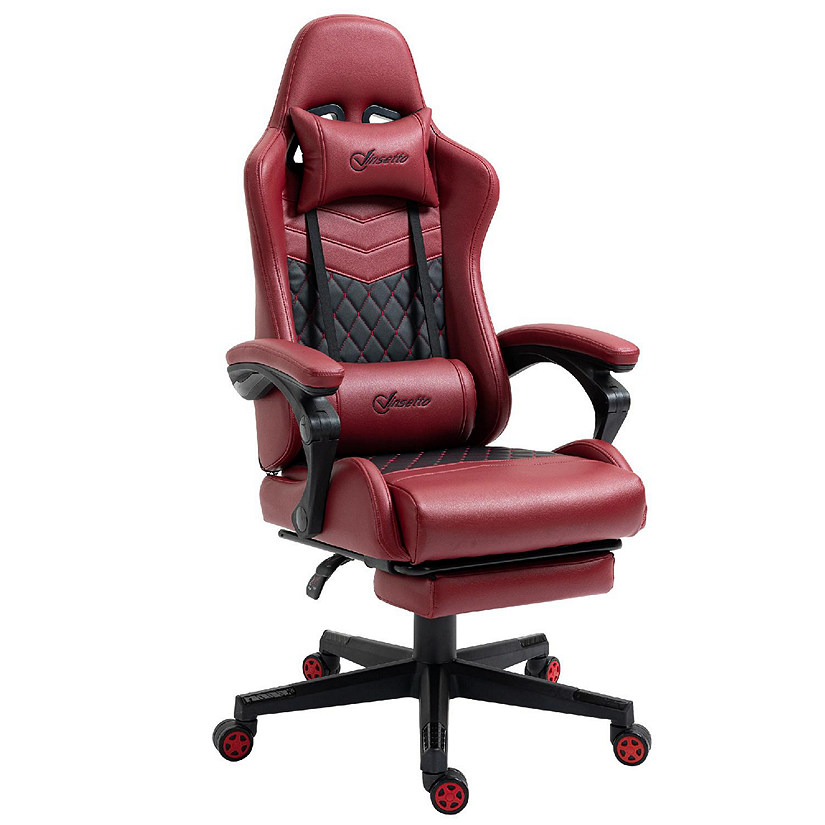 Ergonomic High Back Massage Gaming Chair Gaming Recliner with Pillow -  Costway