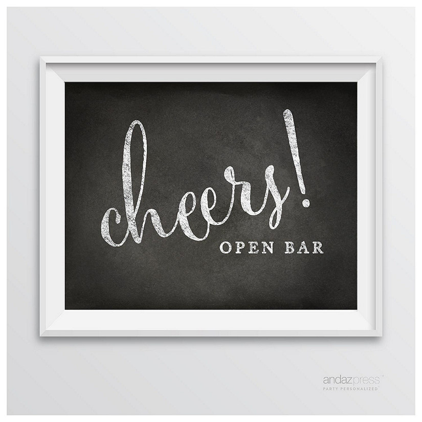 Vintage Chalkboard Open Bar Cheers Sign Image