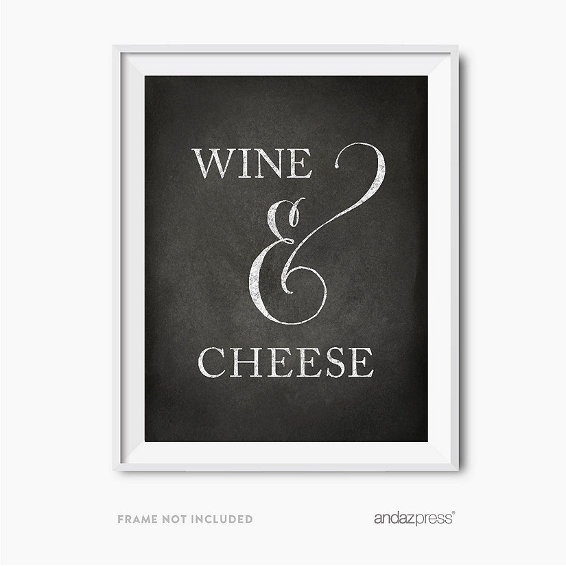 Vintage Chalkboard Wine Cheese Sign Image