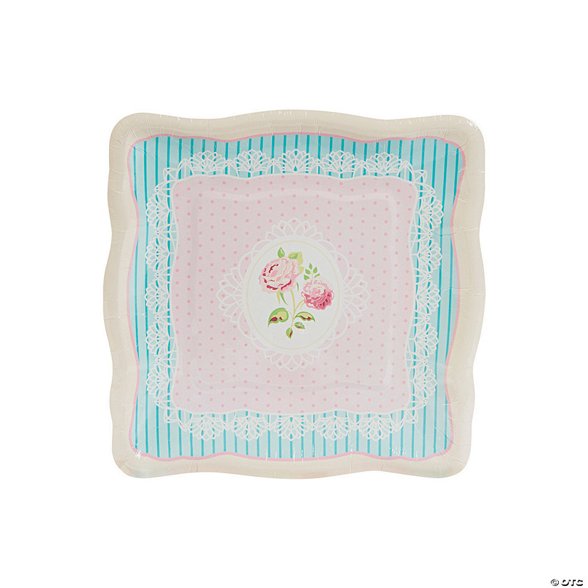 Vintage Collection Square Paper Dessert Plates - 8 Ct. Image