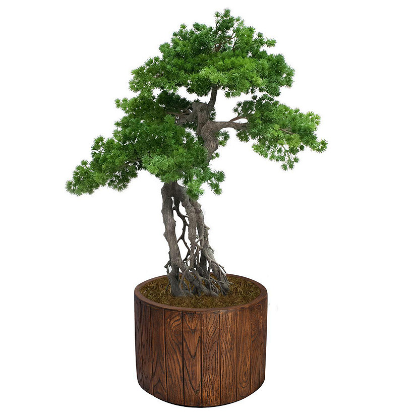 Vintage Home Artificial Faux Real Touch 3.42 Feet Tall Pine Tree With Fiberstone Planter Image