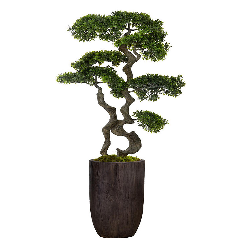 Vintage Home Artificial Faux Real Touch 59" Tall Bonsai Tree And Resin Planter Image