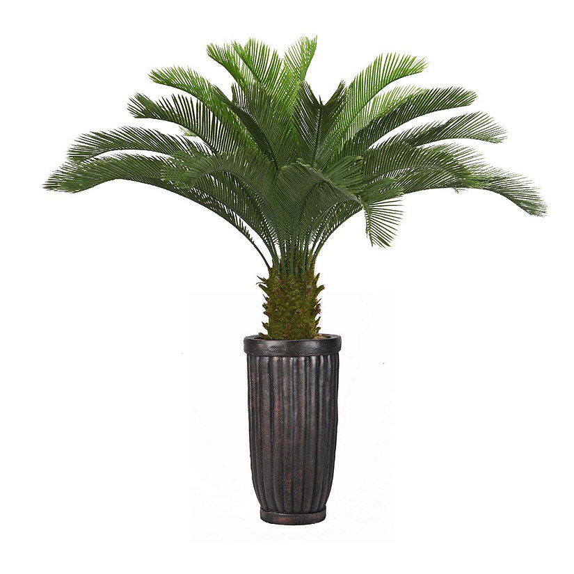 Vintage Home Artificial Real Touch 69" Tall Cycas Palm Tree And Planter Image