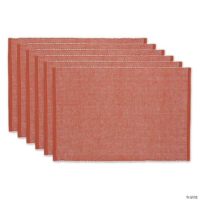 Vintage Red & White 2-Tone Ribbed Placemat (Set Of 6) Image
