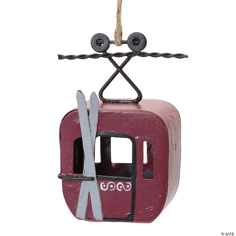 Vintage Ski Gondola Ornament (Set Of 12) 4.5"H Metal Image
