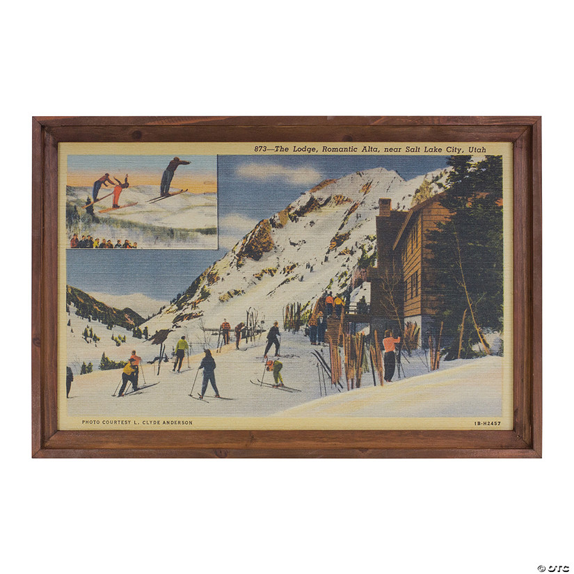 Vintage Ski Lodge Wall Art 23.5"L X 15.75"H Mdf/Wood Image