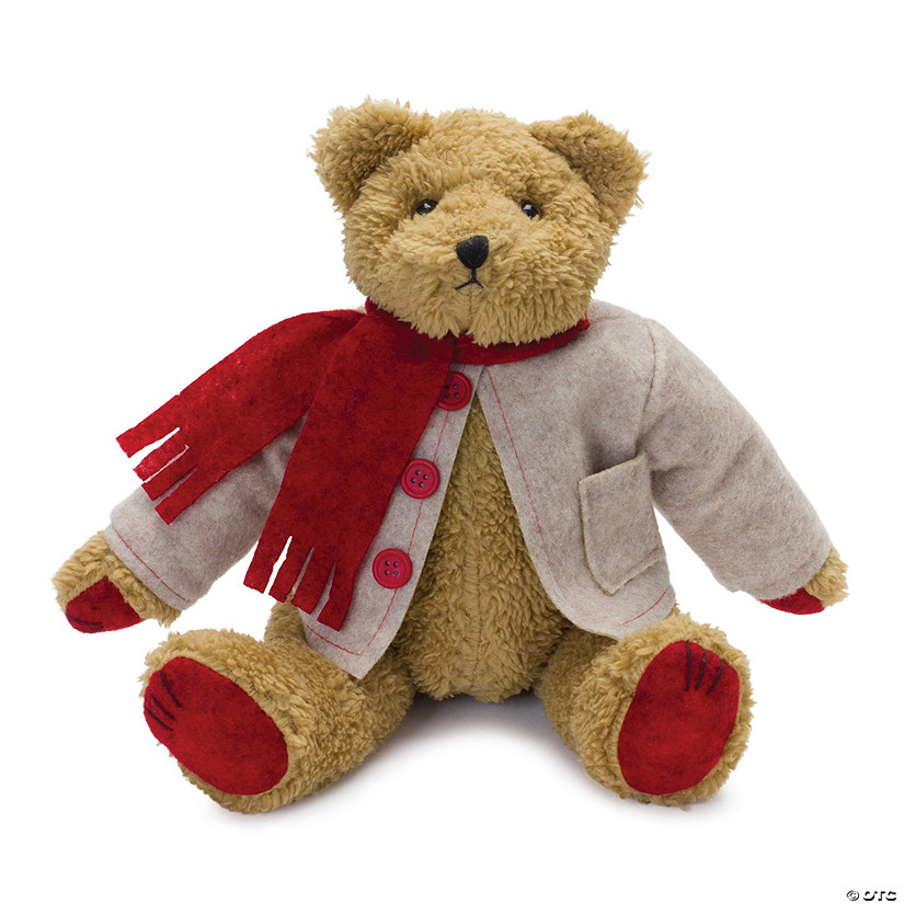 Vintage Teddy Bear With Coat And Scarf 14"H Polyester Image