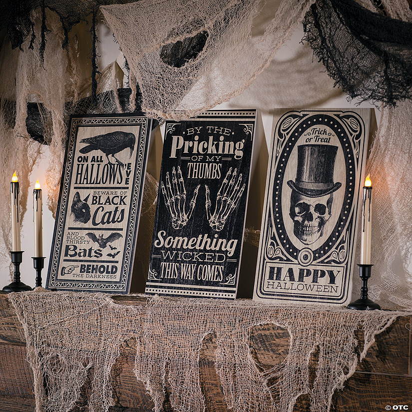 Vintage Vertical Signs Halloween Decorations Image