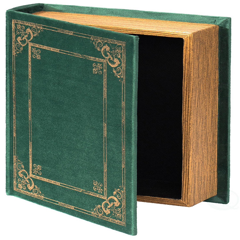 Vintiquewise Decorative Vintage Book Shaped Trinket Storage Box- Green Image