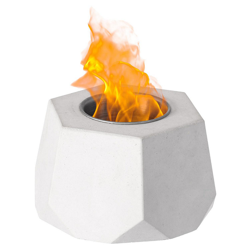 Vintiquewise Hexagon Tabletop Fire Pit, Rubbing Alcohol Fireplace Indoor Outdoor Portable Fire Concrete Bowl Pot Fireplace HEX Image