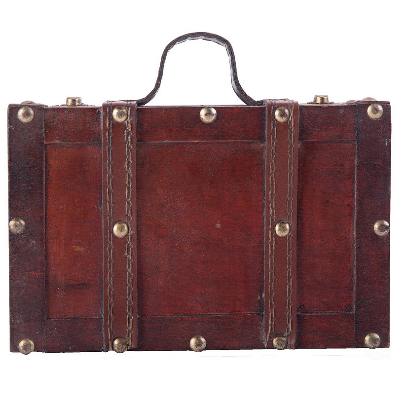 Vintiquewise Old-fashioned Small Suitcase with Straps Image