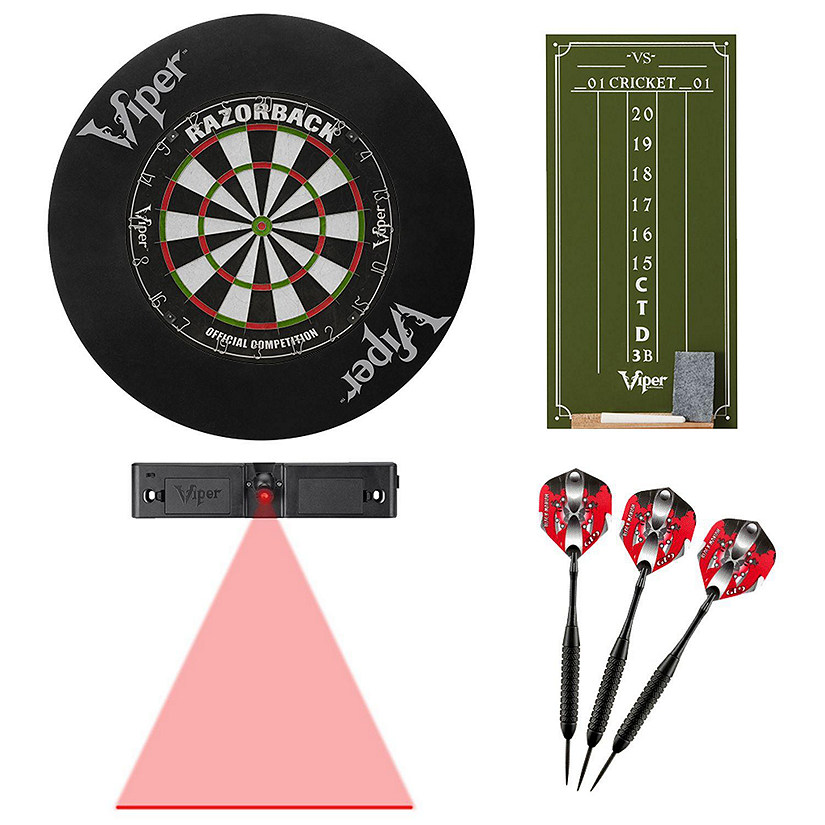 Viper Razorback Sisal/Bristle Dartboard with 22 Gram Steel Tip Darts
