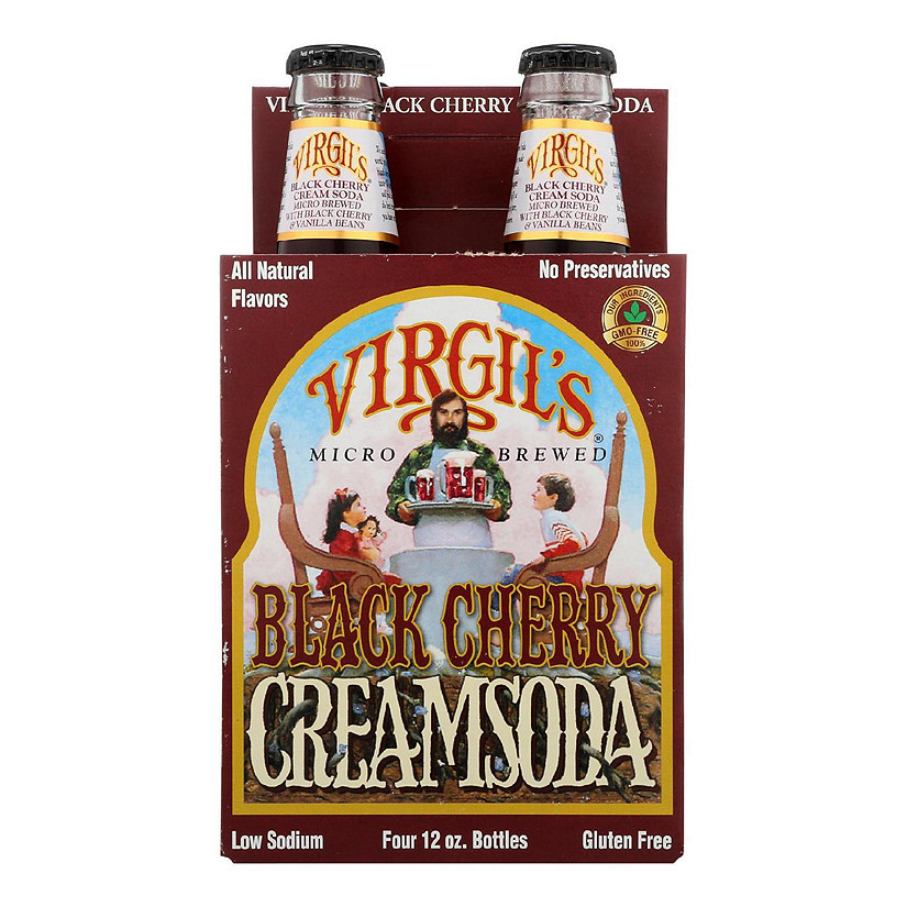 Virgil's Rootbeer Cream Soda - Black Cherry - Case of 6 - 12 Fl oz. Image