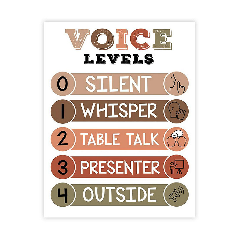 Voice Levels Chart Boho 8.5x11in Image
