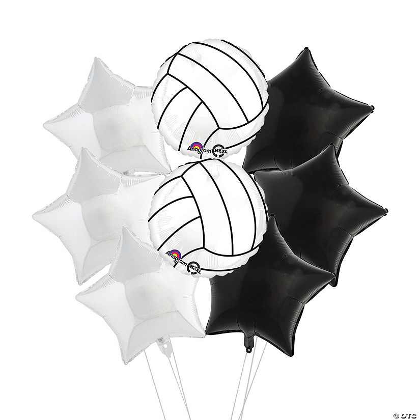 Volleyball Mylar Balloon Bouquet- 9 Pc. Image