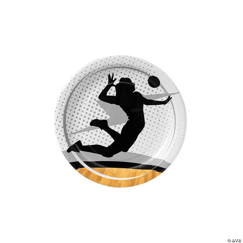 Volleyball Player Paper Dessert Plates - 8 Pc. Image