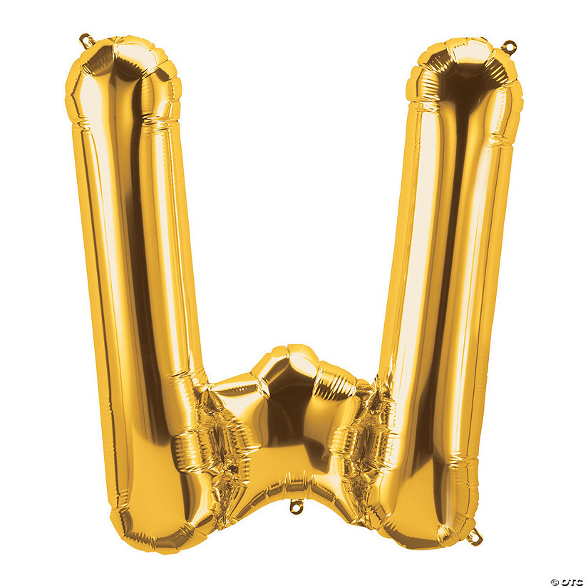 W Gold Letter 34" Mylar Balloon Image