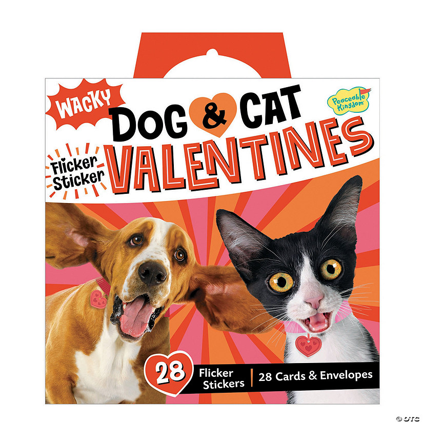 Wacky Dog & Cat Flicker Stickers with Valentine's Day Card for 28 Image