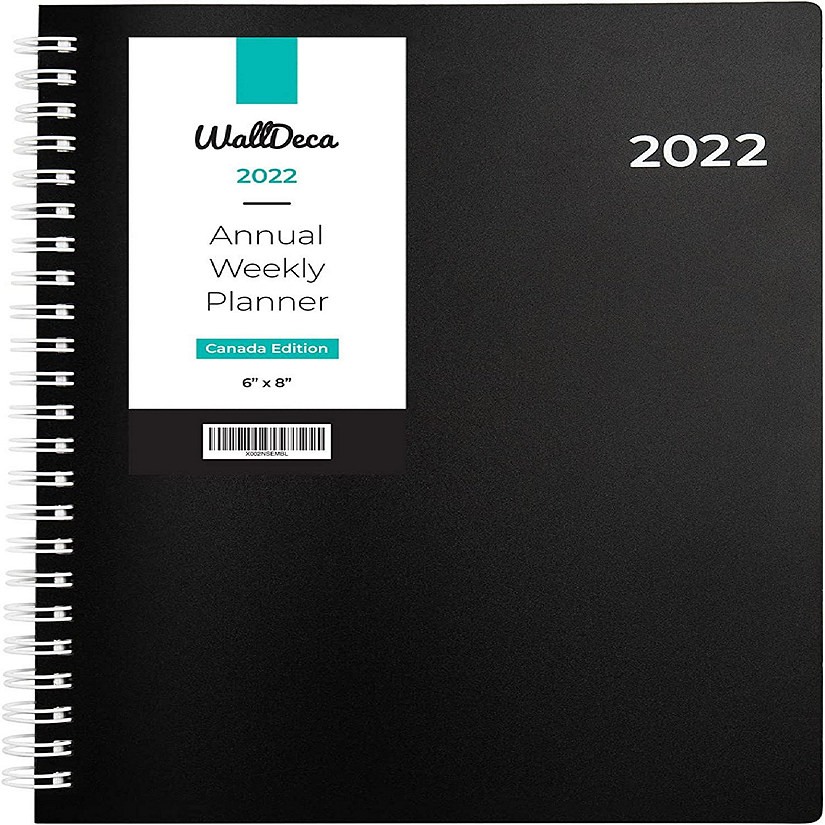 WallDeca  (USA 8 x 6") 2021-2022 Academic Planner - Annual Weekly & Monthly Planner, Pocket Notebook Size Image