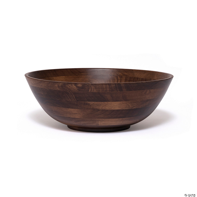 Walnut Finish Footed Bowl, Large Image