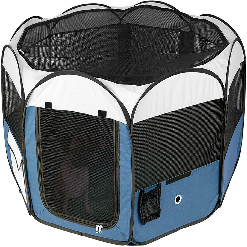 Ware Deluxe Pop-Up Playpen For Animals Pets Blue Image