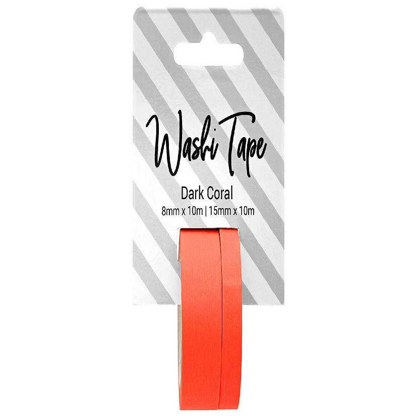 Washi Tape 8 &amp; 15mm x 10m Solid Dark Coral Image