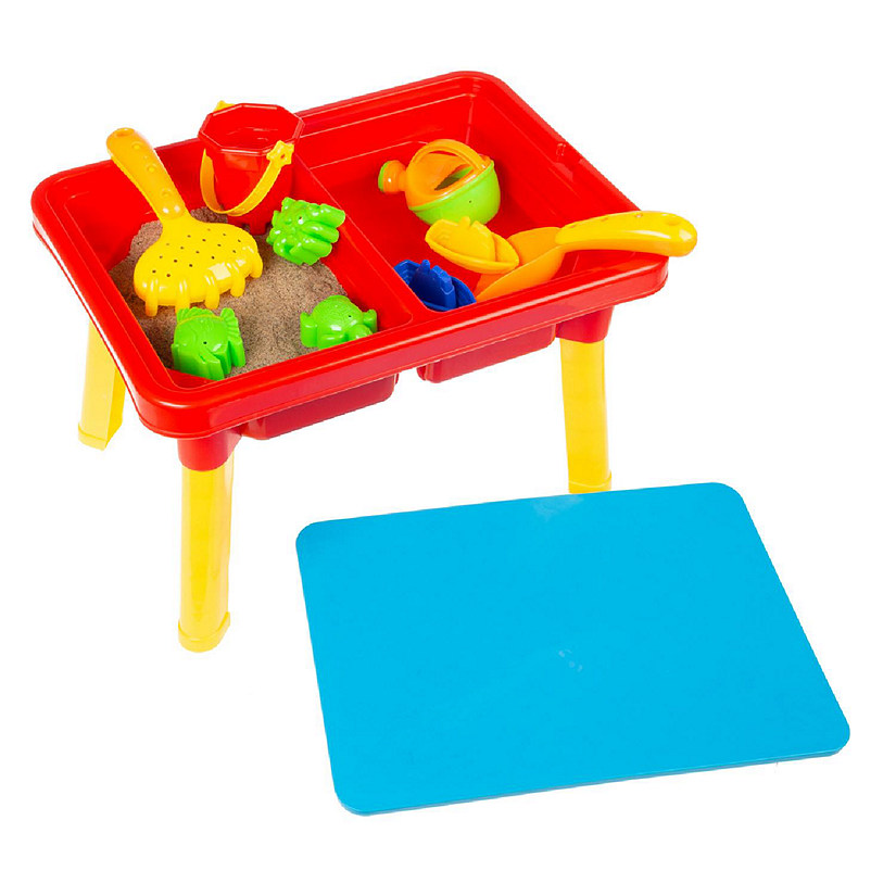 Water or Sand Sensory Table with Lid and Toys Portable Covered