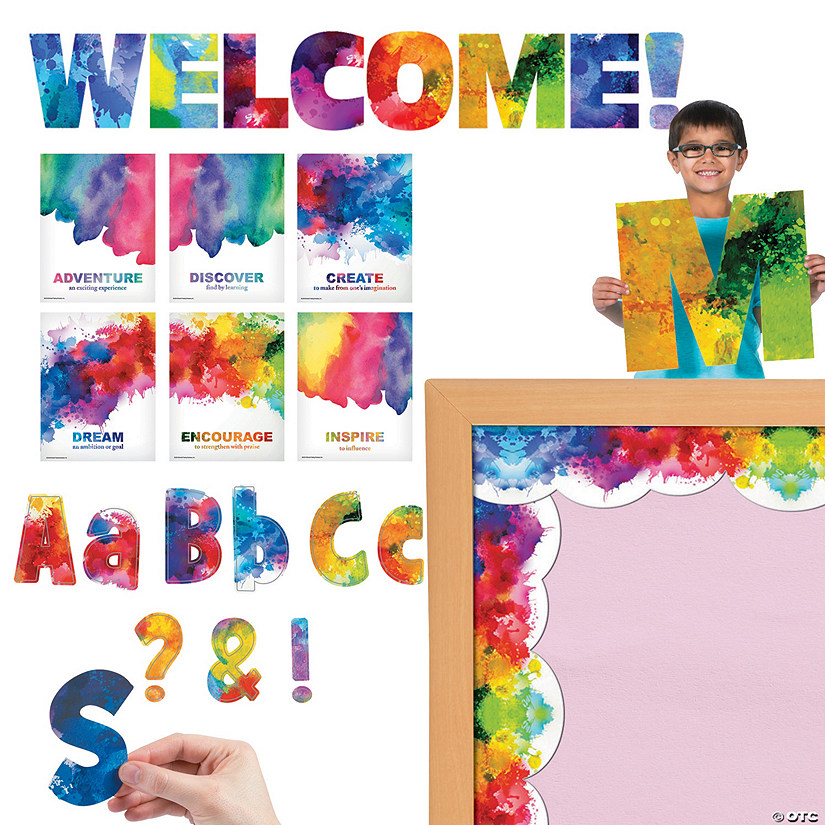 Watercolor Classroom Decorating Kit - 254 Pc. Image