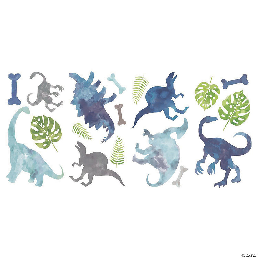 Watercolor Dinosaur Peel & Stick Wall Decals Oriental Trading