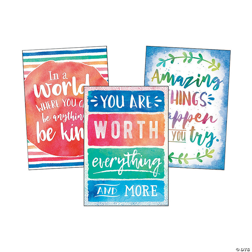 Watercolor Positive Posters | Oriental Trading